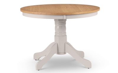 Davenport Pedestal (Round) Dining Table - Oak & Elephant Grey - 106cmW x 75cmH