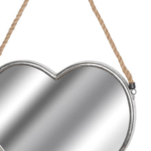 Load image into Gallery viewer, Set Of Two Heart Mirrors With Rope Detail
