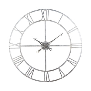 Large Silver Foil Skeleton Wall Clock