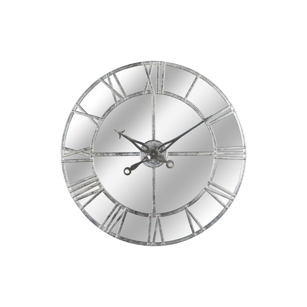 Silver Foil Mirrored Wall Clock