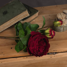 Load image into Gallery viewer, Deep Red Wedding Peony Rose Spray
