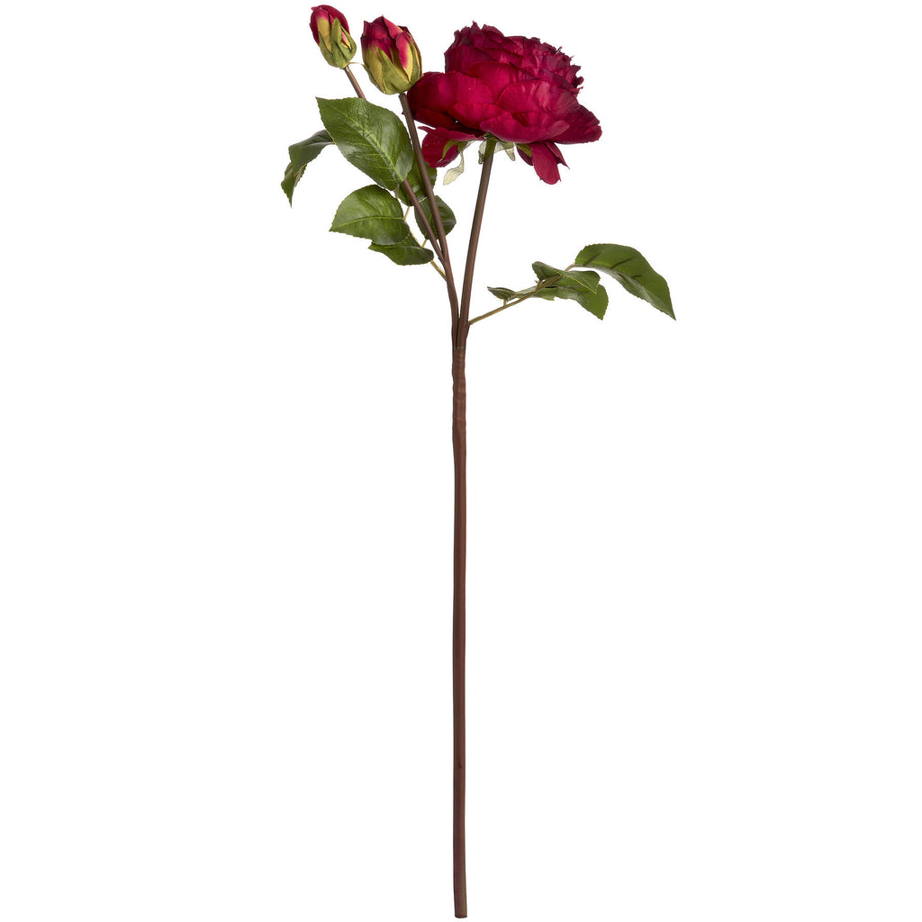 Deep Red Wedding Peony Rose Spray