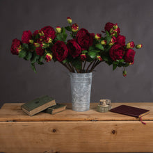 Load image into Gallery viewer, Deep Red Wedding Peony Rose Spray
