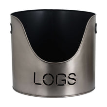 Load image into Gallery viewer, Pewter Finish Logs And Kindling Buckets &amp; Matchstick Holder
