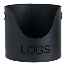 Load image into Gallery viewer, Black Finish Logs And Kindling Buckets &amp; Matchstick Holder
