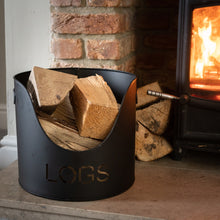 Load image into Gallery viewer, Black Finish Logs And Kindling Buckets &amp; Matchstick Holder
