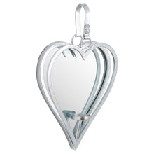 Load image into Gallery viewer, Small Silver Mirrored Heart Candle Holder
