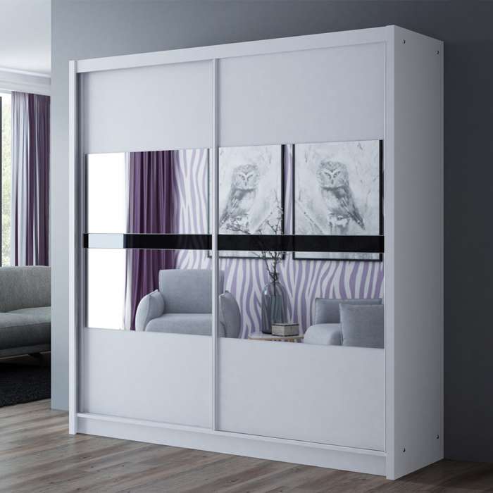 IMUTAB Wardrobe - White or Graphite With Mirror - Available in 203cm or 250cm