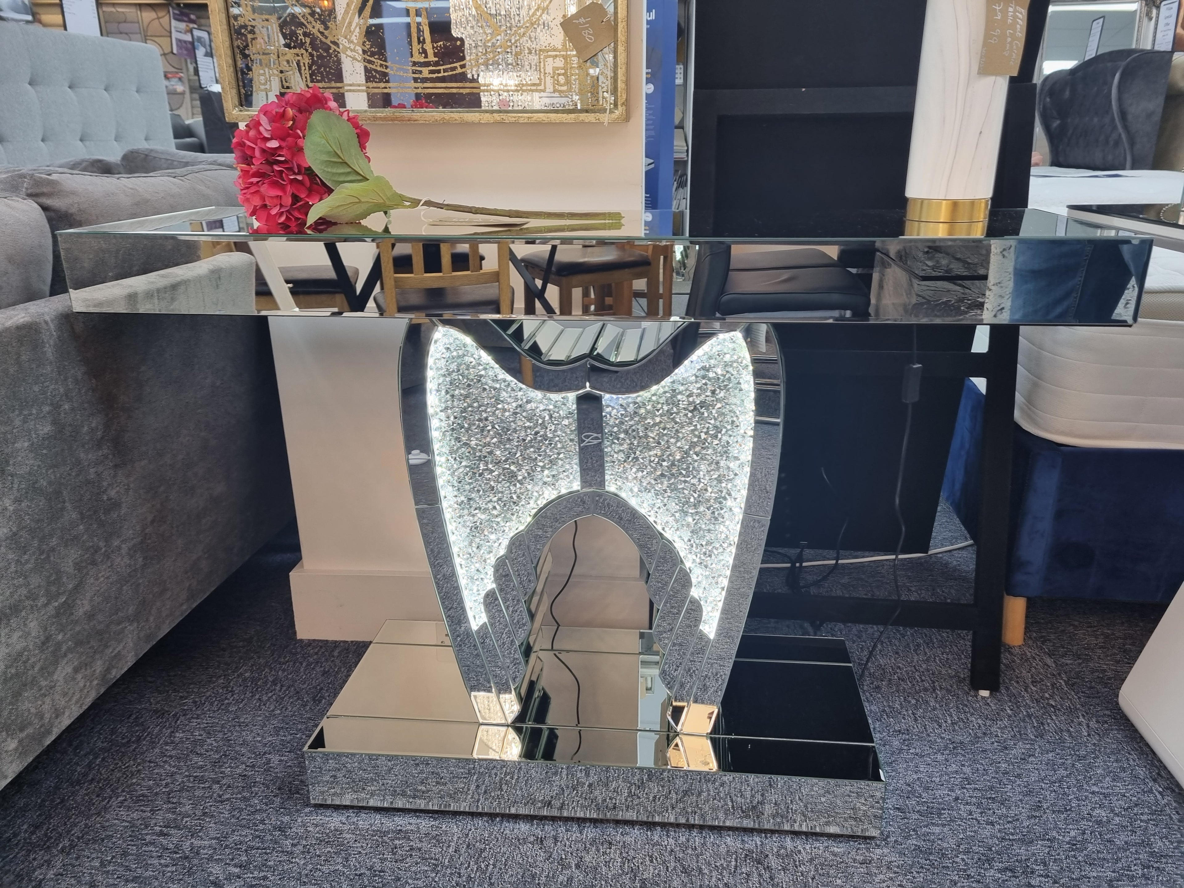 Marble & Light Up Console Units - Entry Side Table - Chelsea, Lewis, Triangle Light, Heart Light