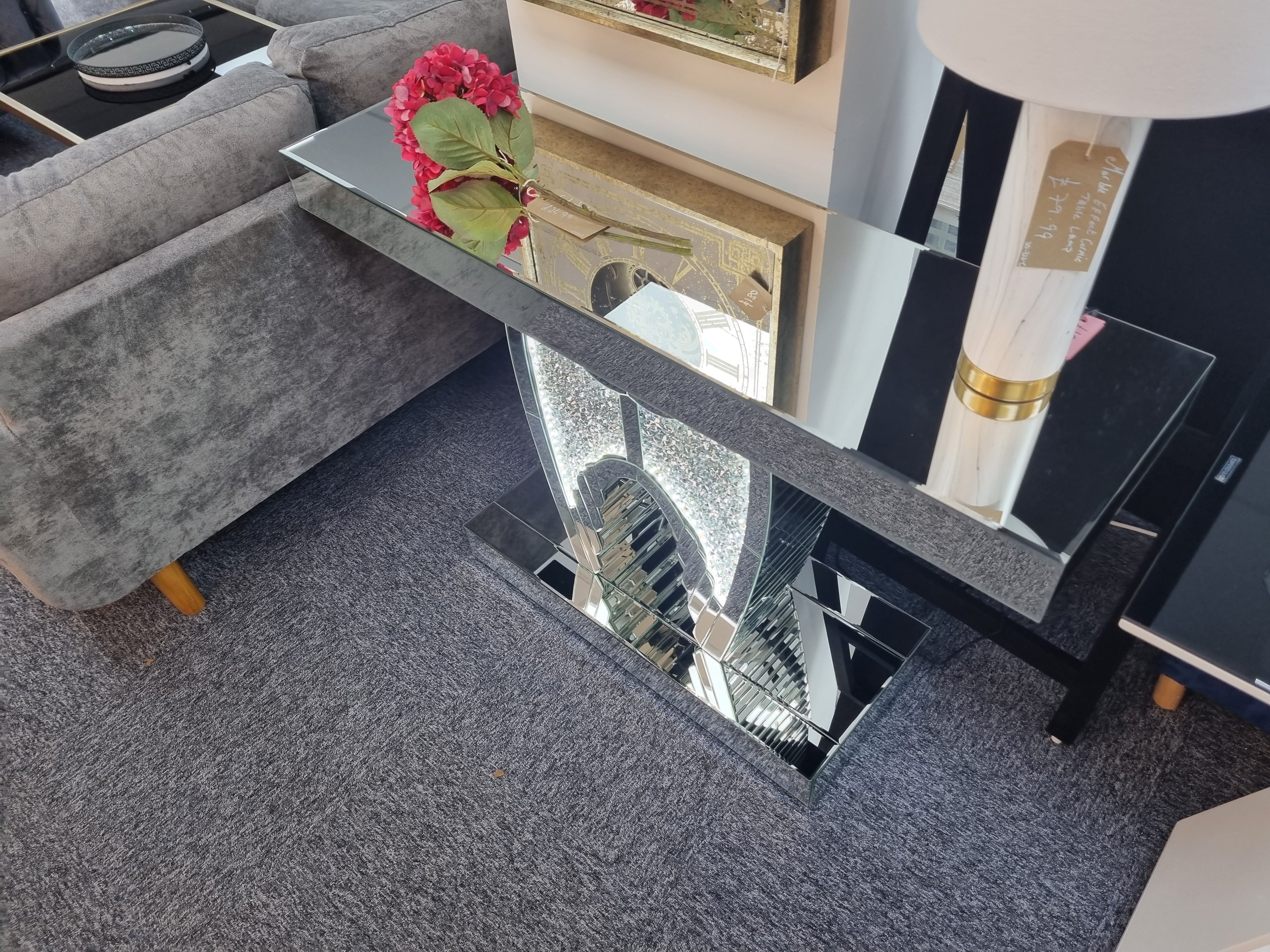 Marble & Light Up Console Units - Entry Side Table - Chelsea, Lewis, Triangle Light, Heart Light
