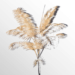 Metallic Mirrored Brass Palm Wall Art