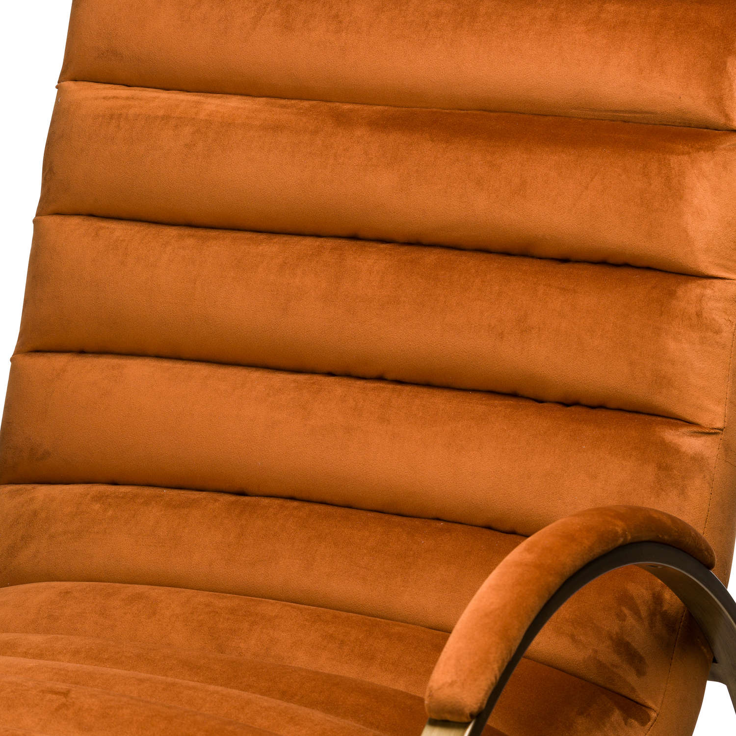 Burnt Orange And Brass Ribbed Ark Footstool - Chair Available