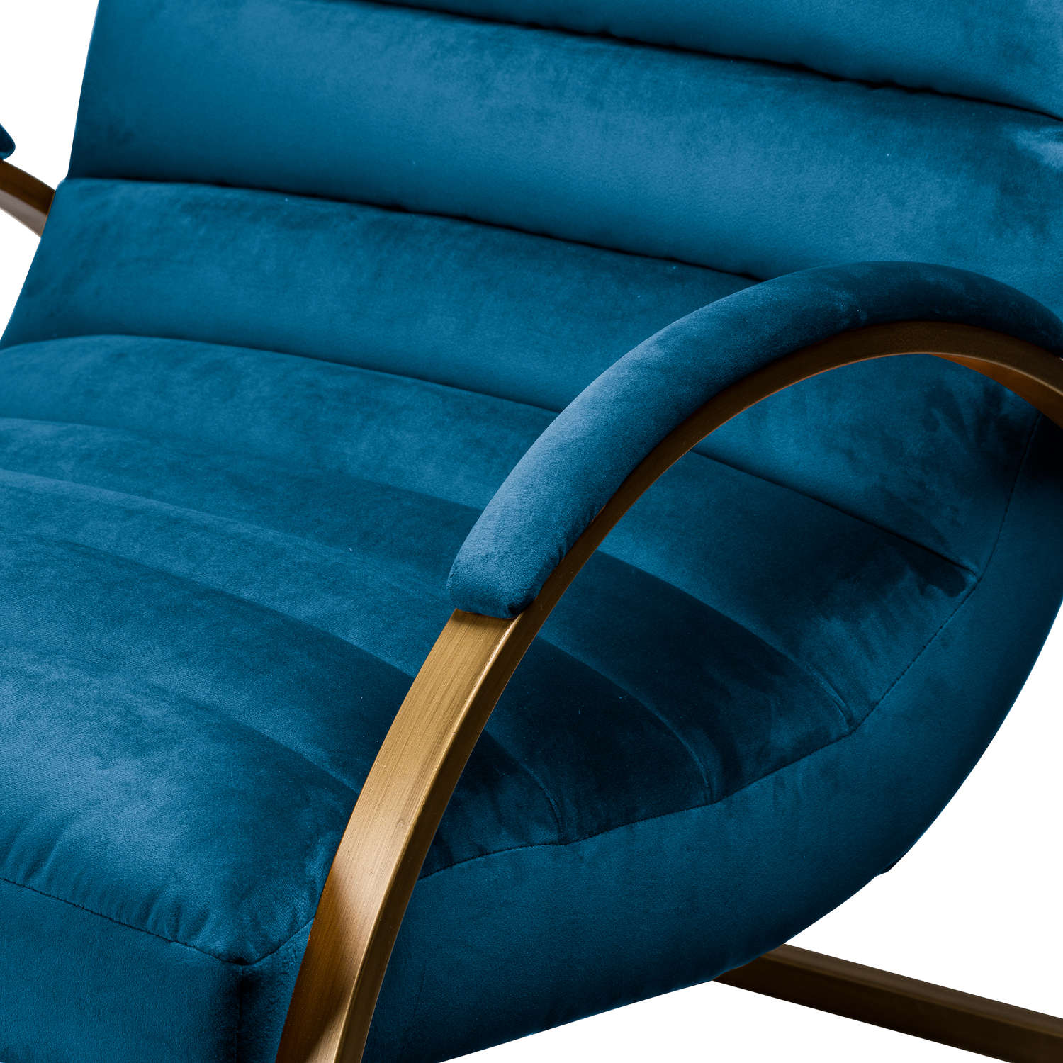 Navy And Brass Ribbed Ark Stool