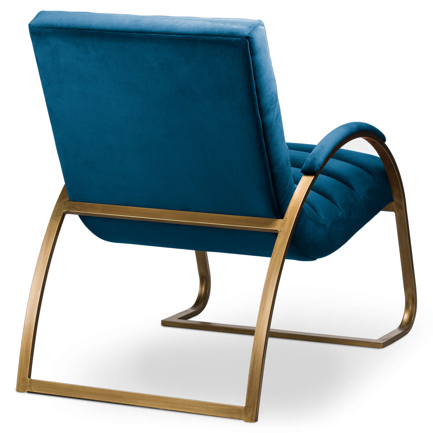 Navy And Brass Ribbed Ark Stool