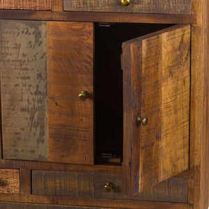 Multi Draw Reclaimed Industrial Chest With Brass Handle