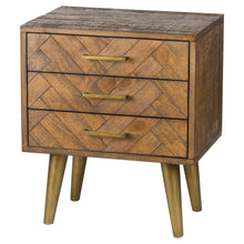 Load image into Gallery viewer, Havana Gold 3 Drawer Bedside Table
