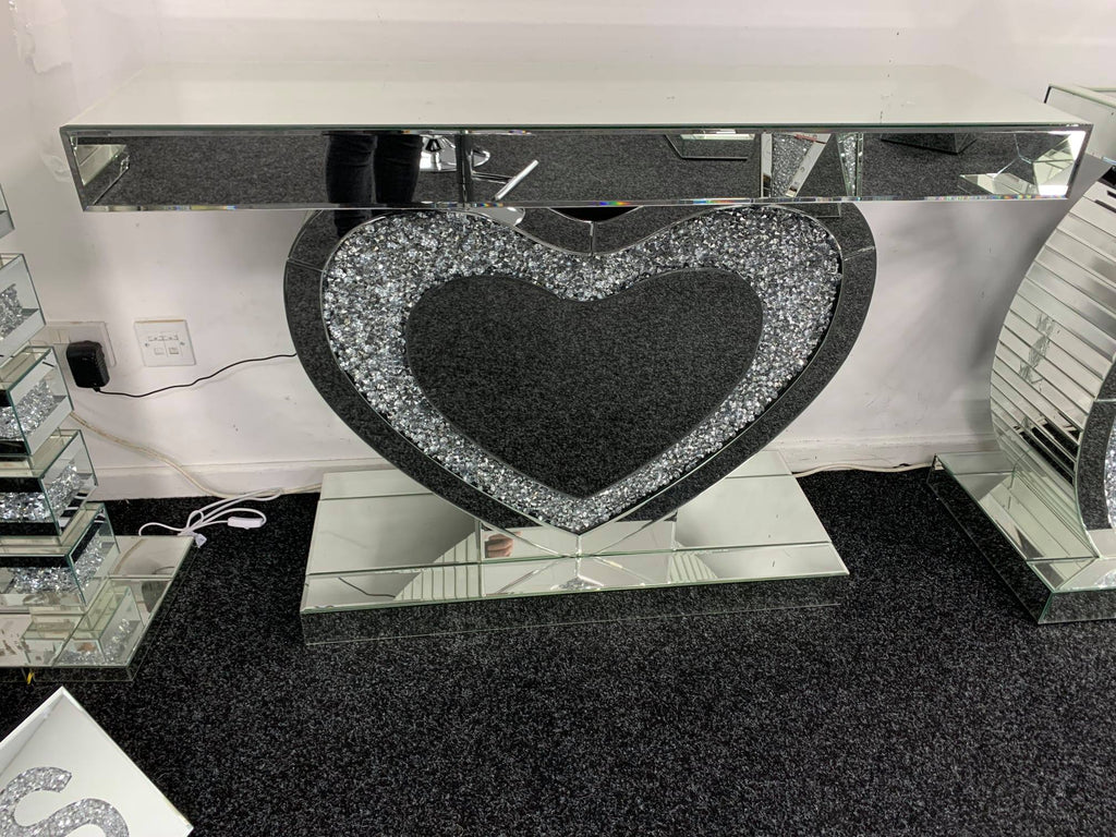 Marble & Light Up Console Units - Entry Side Table - Chelsea, Lewis, Triangle Light, Heart Light