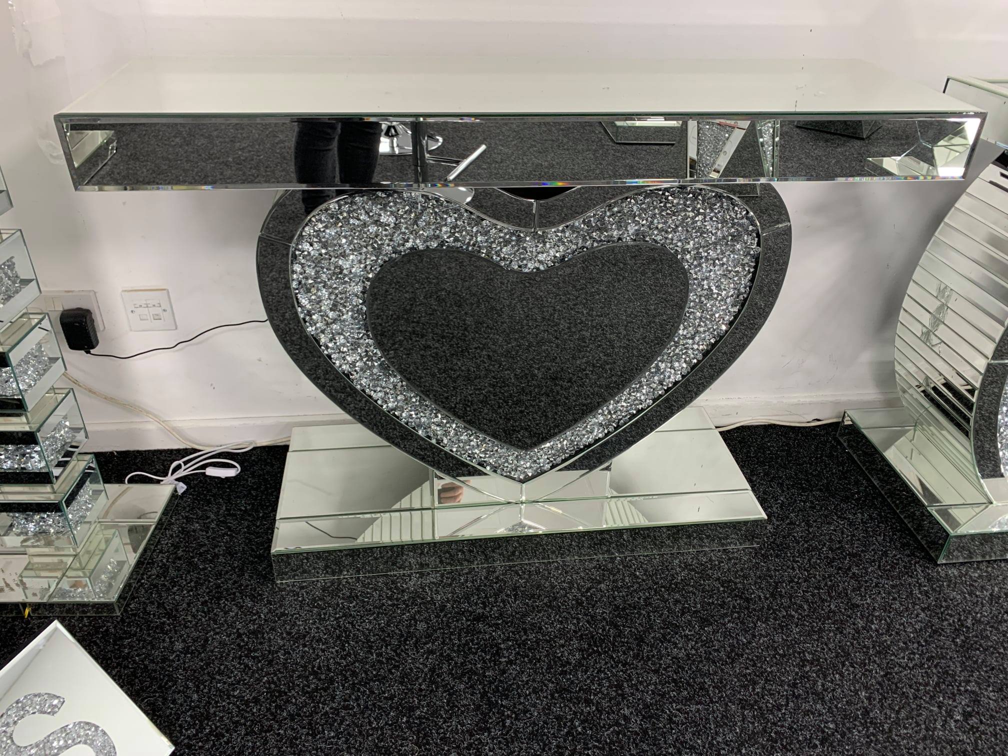 Marble & Light Up Console Units - Entry Side Table - Chelsea, Lewis, Triangle Light, Heart Light