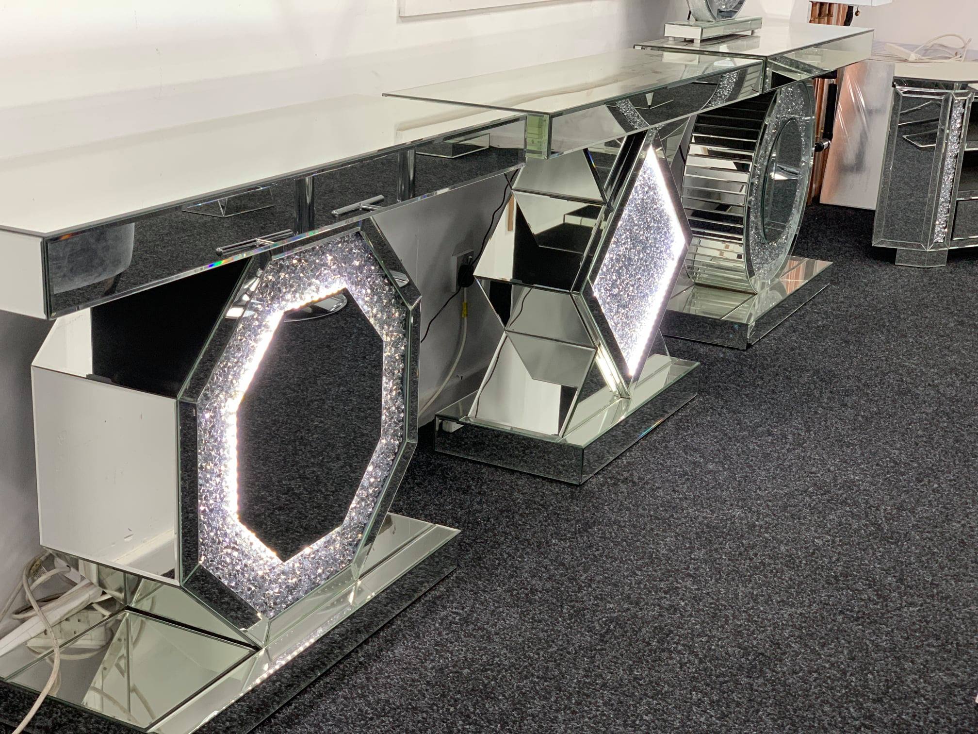 Marble & Light Up Console Units - Entry Side Table - Chelsea, Lewis, Triangle Light, Heart Light