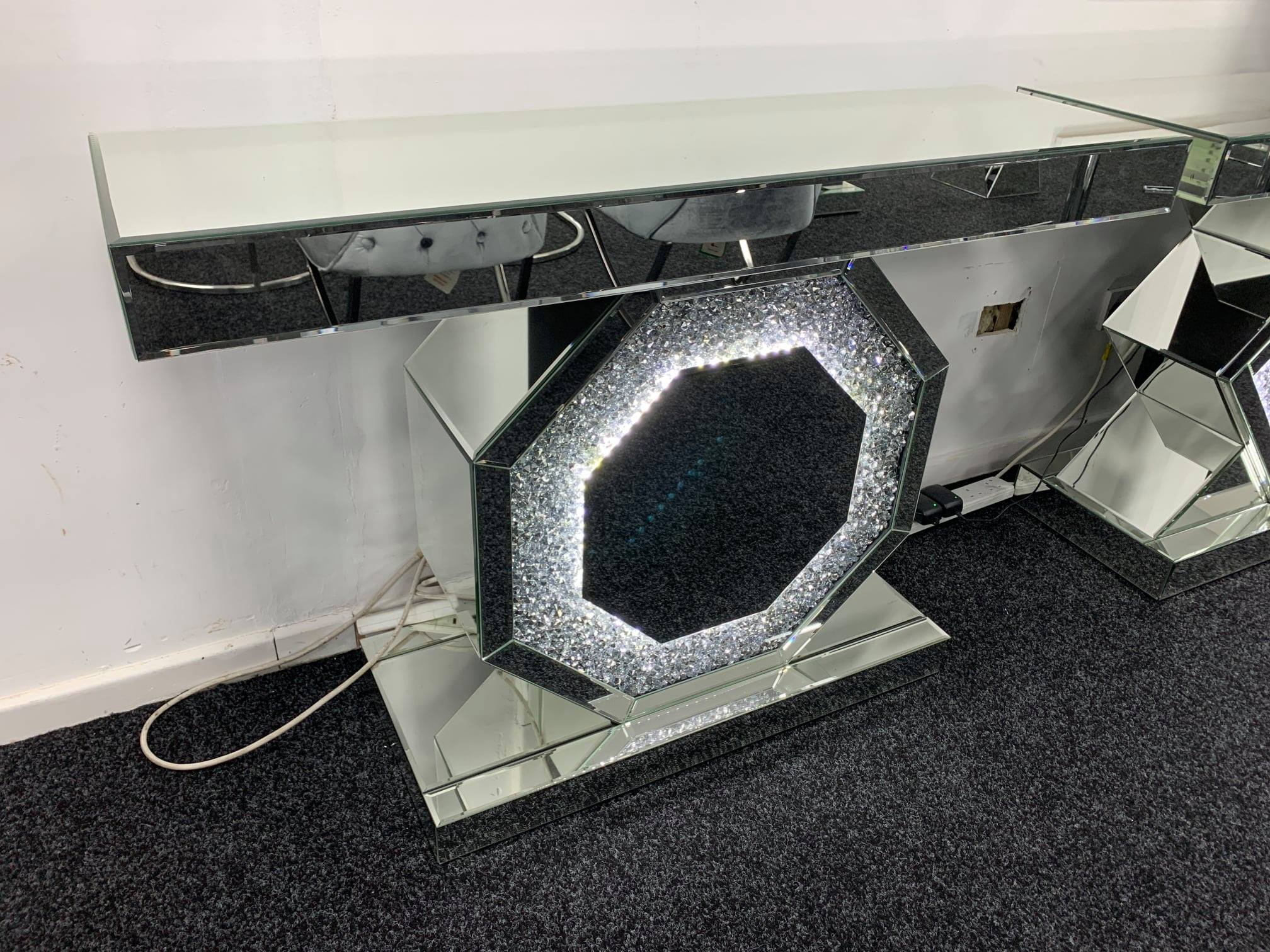 Marble & Light Up Console Units - Entry Side Table - Chelsea, Lewis, Triangle Light, Heart Light