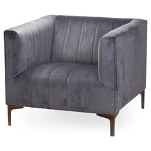 Load image into Gallery viewer, Emperor Grey Velvet Arm Chair
