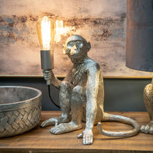 Load image into Gallery viewer, Ringo The Monkey Silver Table Lamp
