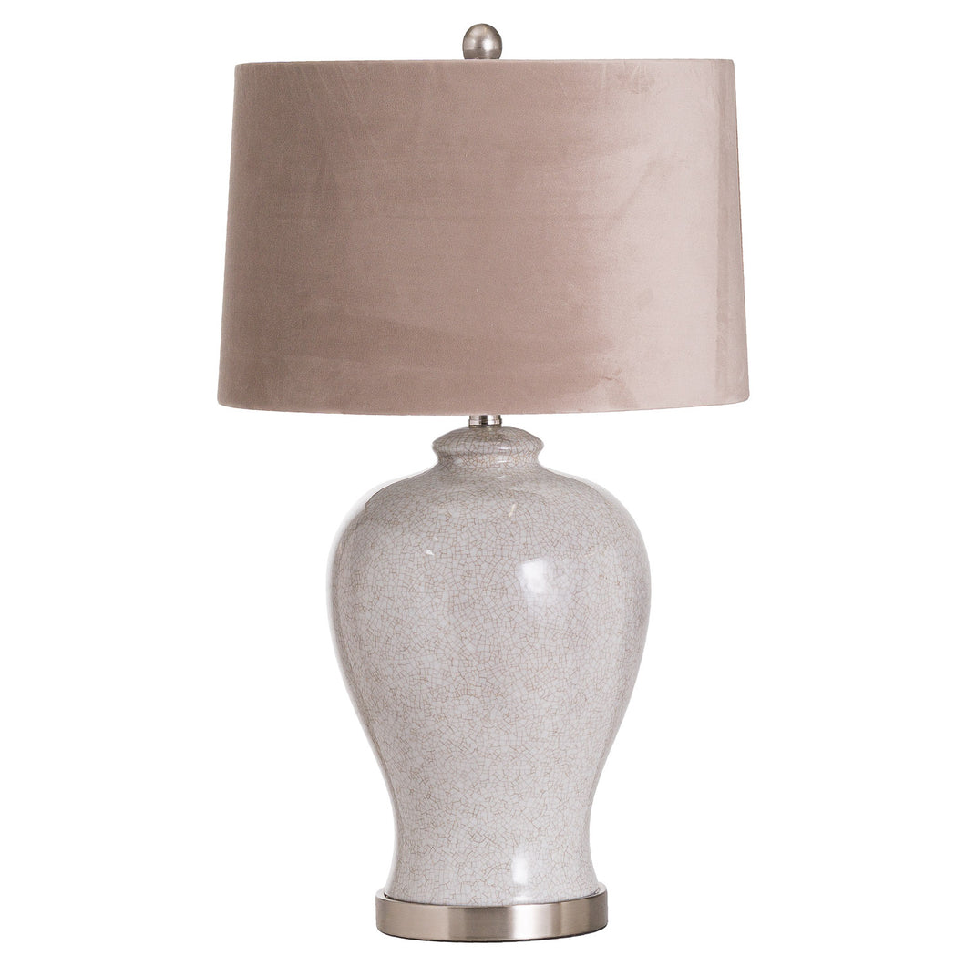 Hadley Ceramic Table Lamp With Natural Shade