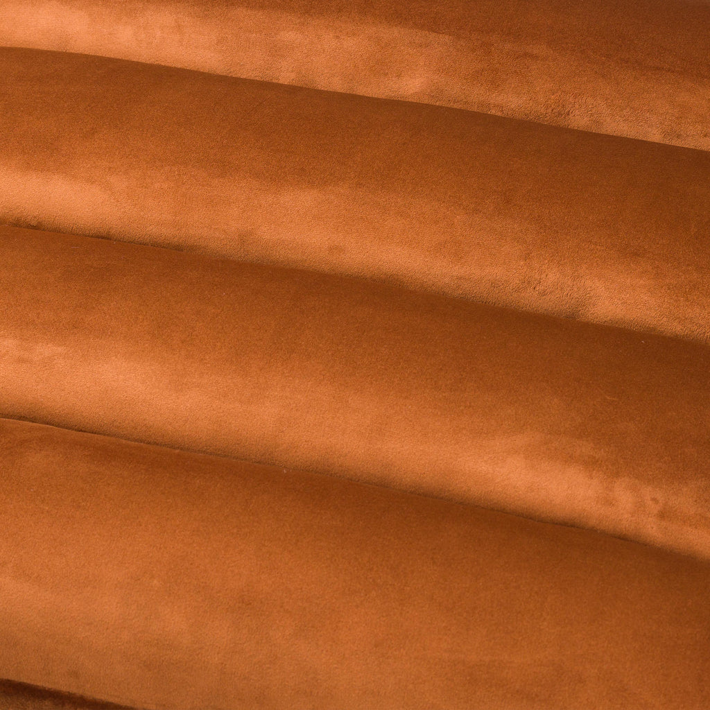 Burnt Orange And Brass Ribbed Ark Footstool - Chair Available
