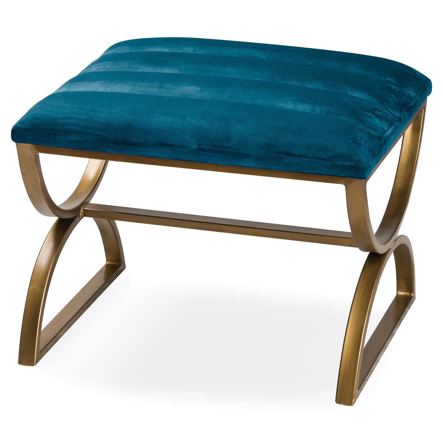 Navy And Brass Ribbed Ark Stool