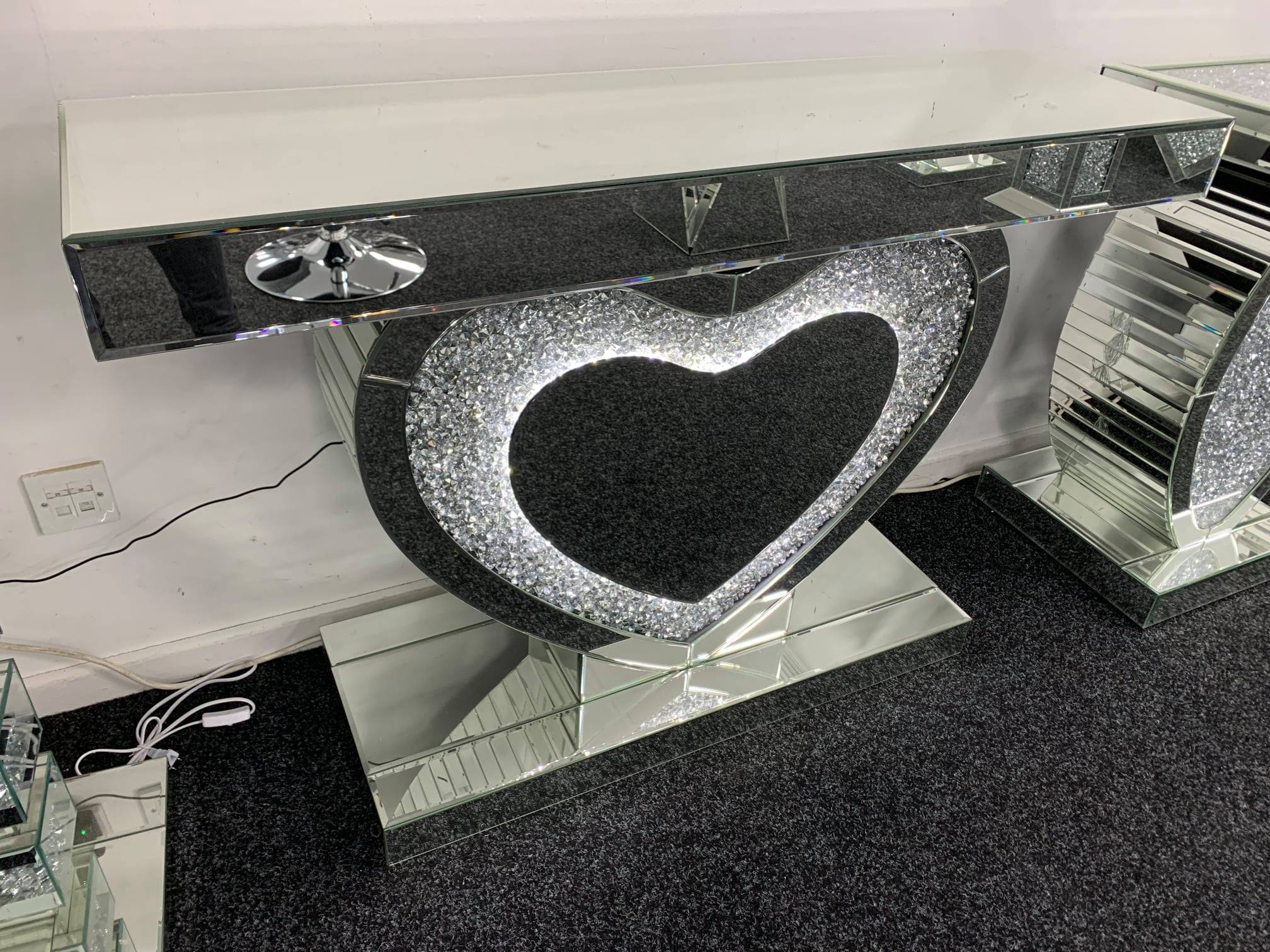 Marble & Light Up Console Units - Entry Side Table - Chelsea, Lewis, Triangle Light, Heart Light