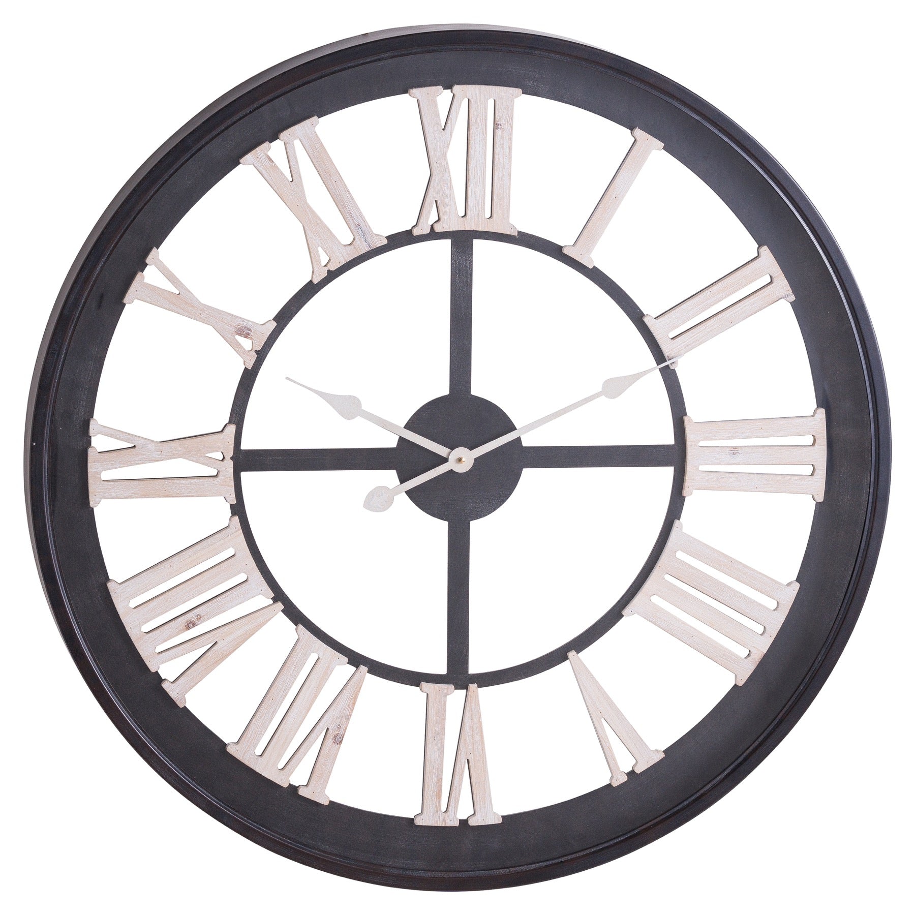 Sutton Skeleton Clock with White Roman Numerals
