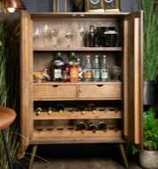Hannah - Gold Drinks Cabinet