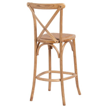 Load image into Gallery viewer, Light Oak Cross Back Bar Stool
