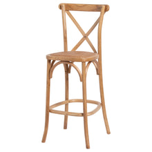 Load image into Gallery viewer, Light Oak Cross Back Bar Stool
