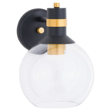 Load image into Gallery viewer, Black And Brass Globe Wall Pendant

