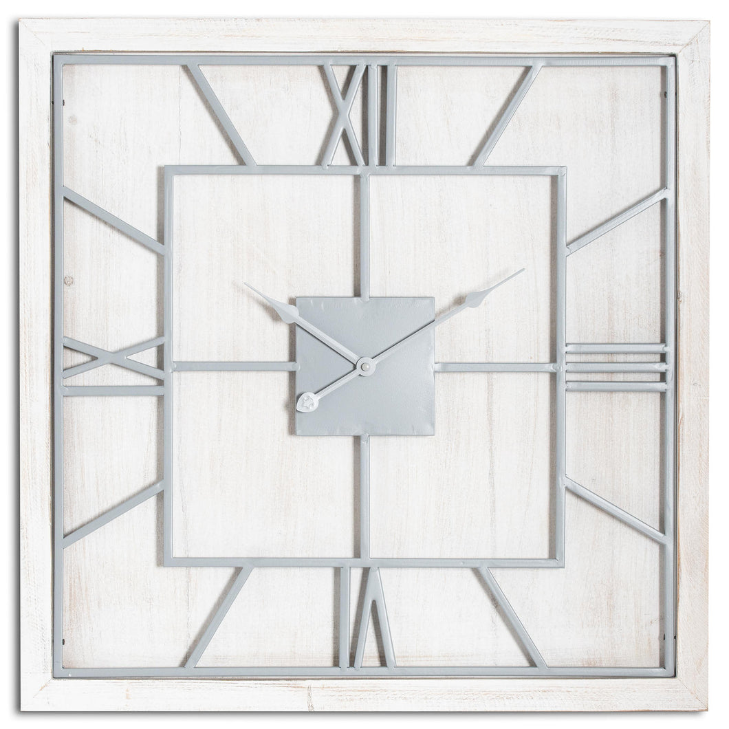 Williston White Square Wall Clock - Large & Small