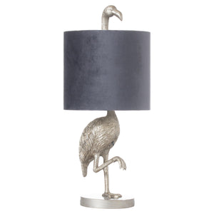 Florence The Flamingo Lamp With Emerald Velvet Shade