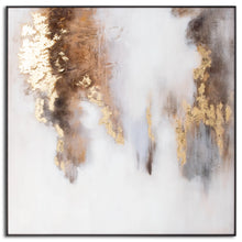Load image into Gallery viewer, Metallic Soft Abstract Glass Image In Gold Frame
