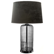 Load image into Gallery viewer, Alberta Metallic Glass Lamp With Velvet Shade
