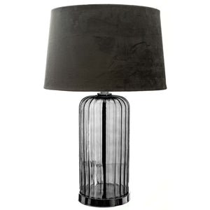 Alberta Metallic Glass Lamp With Velvet Shade