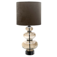 Load image into Gallery viewer, Ambassador Metallic Glass Lamp With Velvet Shade
