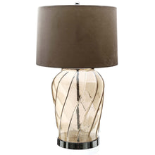 Load image into Gallery viewer, Ambassador Metallic Glass Lamp With Velvet Shade
