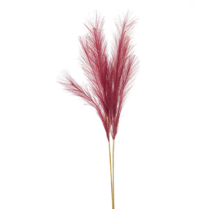 Scarlet Faux Pampas Grass Stem