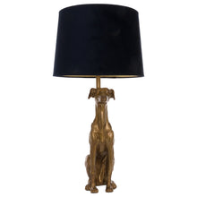 Load image into Gallery viewer, William The Whippet Gold Lamp With Charcoal Shade
