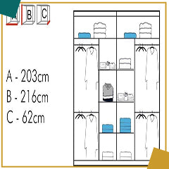 California Wardrobe Various Sizes - Available in White, Black or Grey