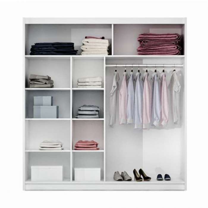 IMUTAB Wardrobe - White or Graphite With Mirror - Available in 203cm or 250cm