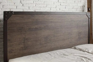 Marlon Industrial Style Metal & Wood Fusion Bed Frame - Available in Double & KingSize