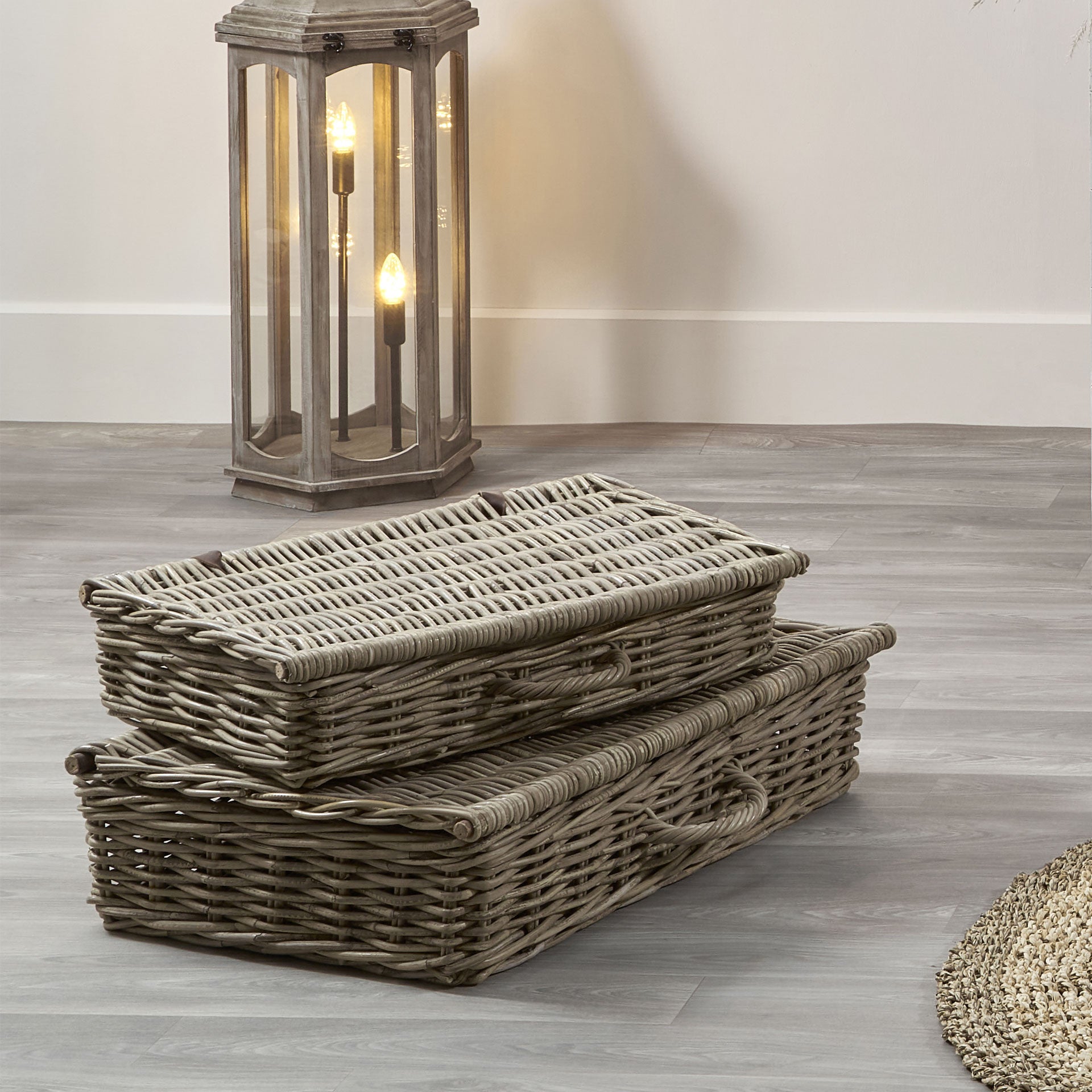 Grey Kubu S/2 Rectangular Underbed Storage