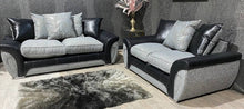 Load image into Gallery viewer, Lawson 3+2 Black And Grey Polyester Fabric Sofa Set With Snake Outline With Chrome Legs
