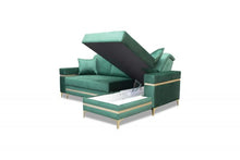 Load image into Gallery viewer, Florence Corner Sofa Bed - Available in Blue, Green &amp; Black
